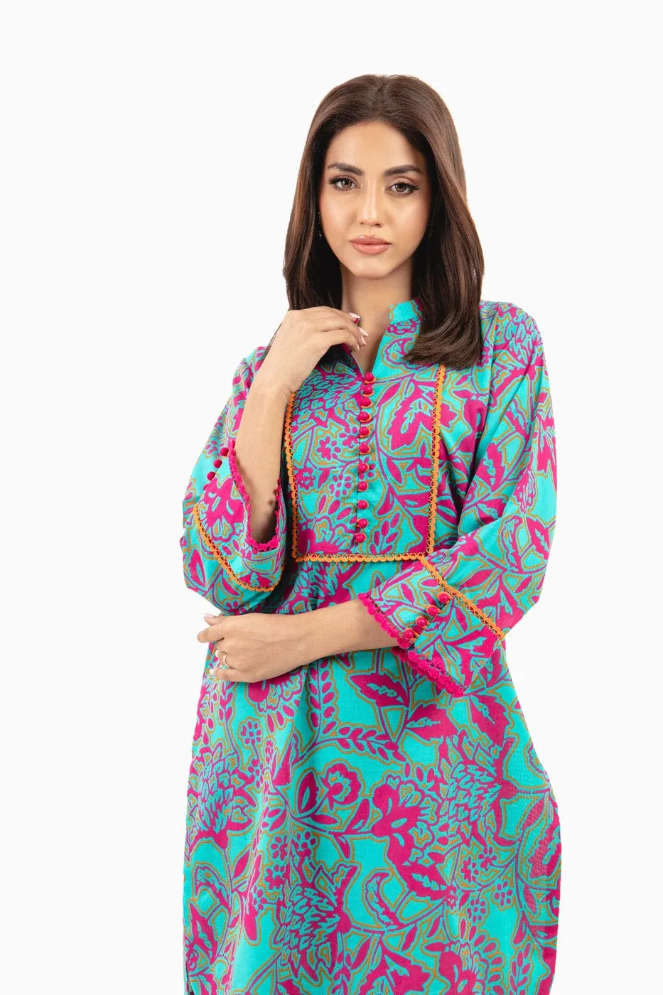 1 Pc Printed Silver Lawn Shirt 