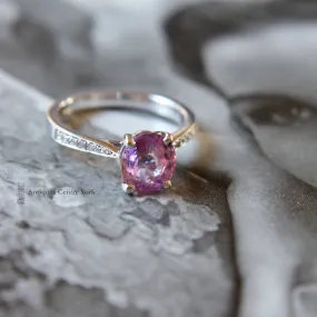 18ct White Gold Pink Sapphire & Diamond Ring