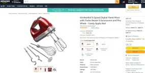 21622015 KITCHEN AID 9 SPEED HANDMIXER