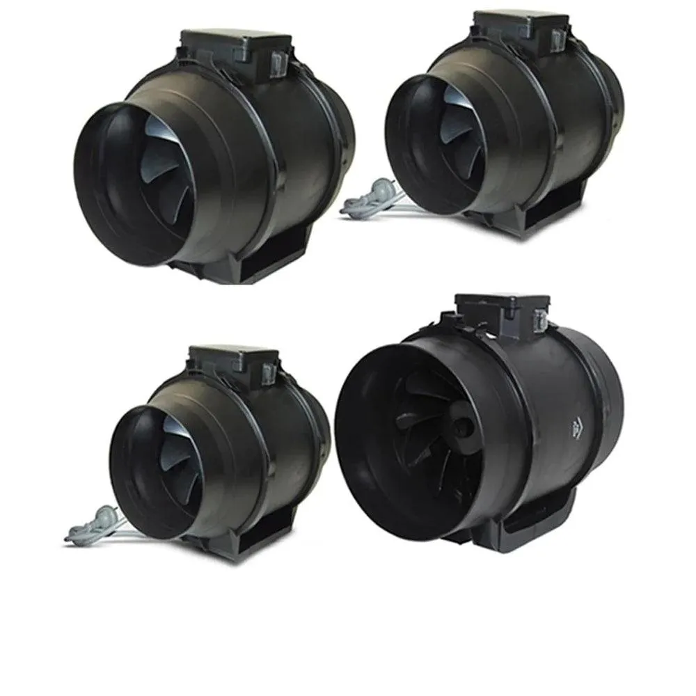 245-1008m³/h ProVent in-Line Duct Mounted Exhaust Fan Black in 100mm/125mm/150mm/200mm