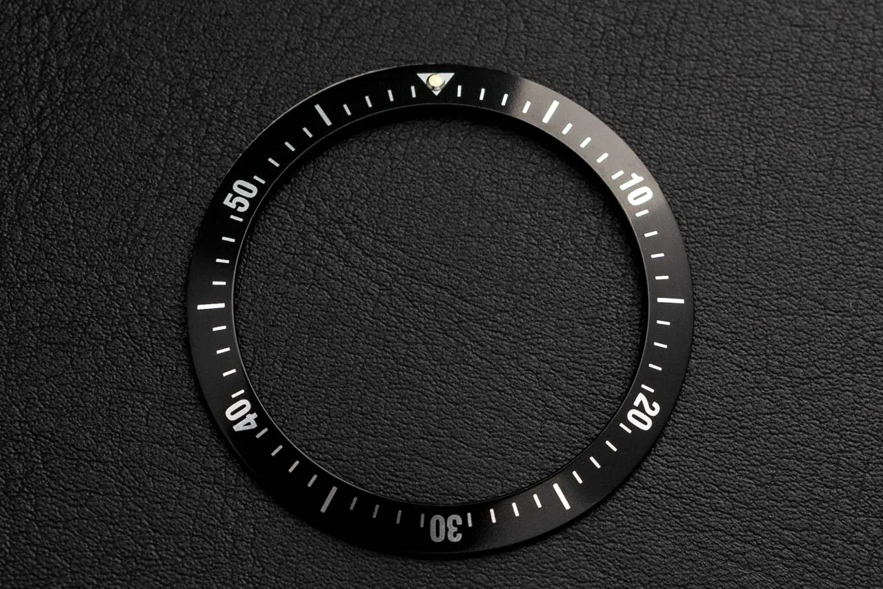 39.4mm Aluminum Diver Bezel Insert - Type C Black (bezel insert for bleaching)