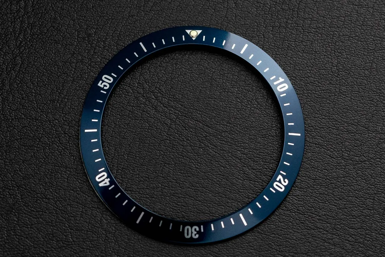 39.4mm Aluminum Diver Bezel Insert - Type C Navy Blue (bezel insert for bleaching)