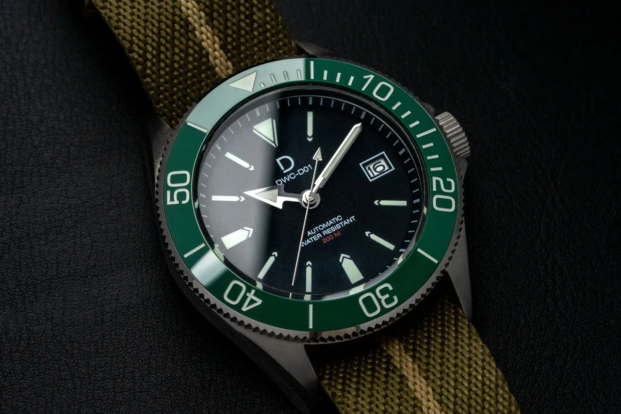 39.4mm Lumed Ceramic Diver Bezel Insert - Type B Green