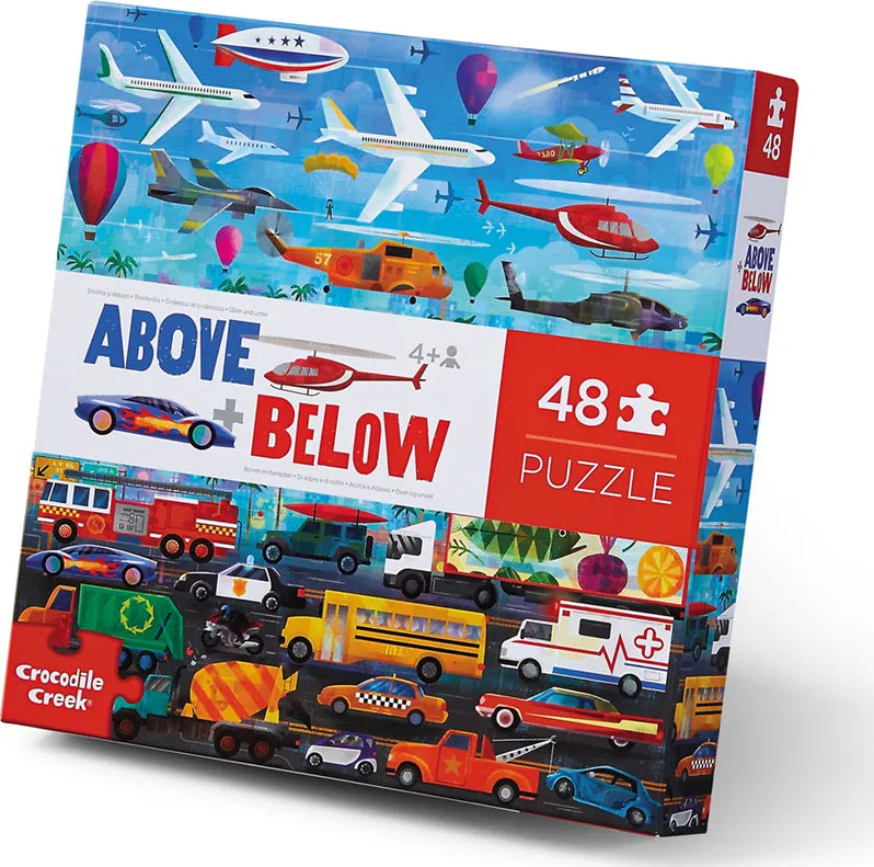 48-pc Above & Below Puzzle - Things that Go