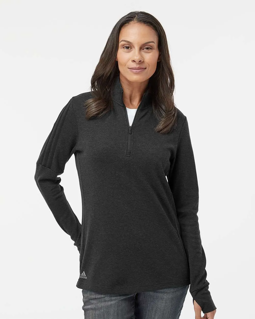 Adidas - Women's 3-Stripes Quarter-Zip Sweatshirt**- Final Sale