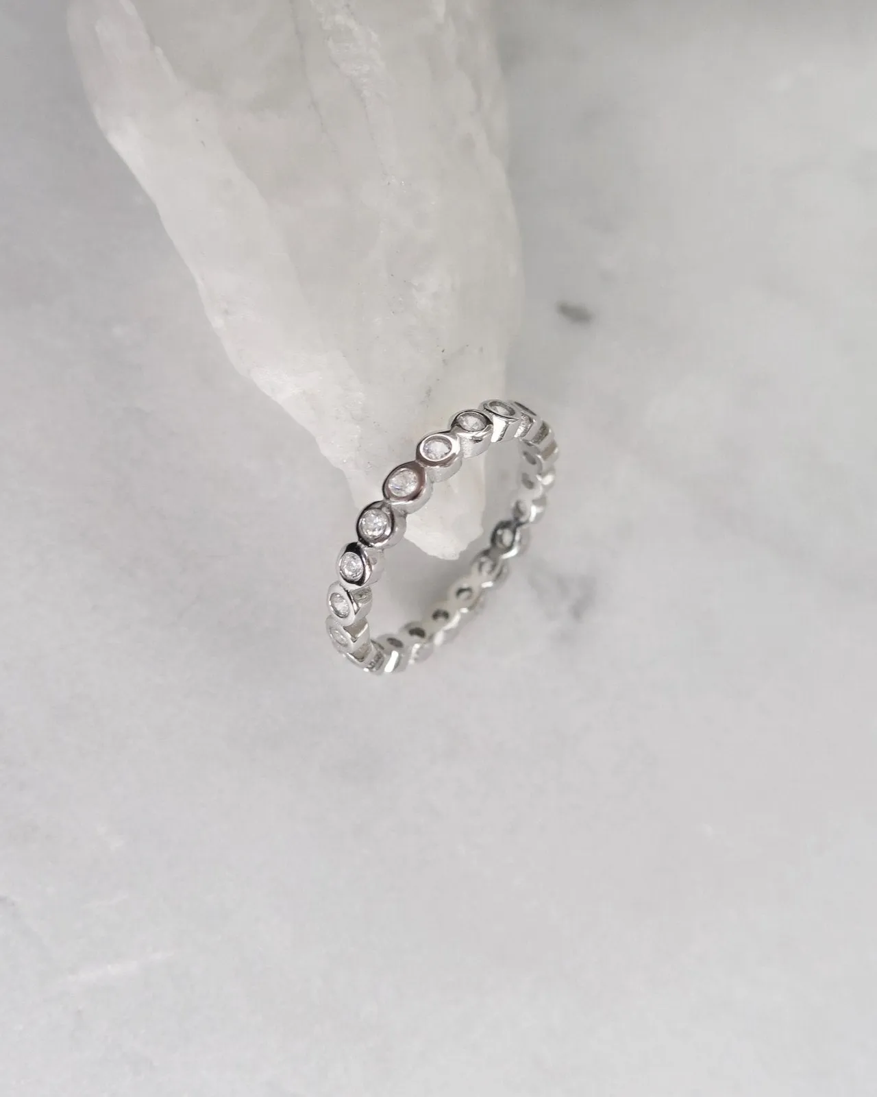 All Round CZ Ring  - Sterling Silver