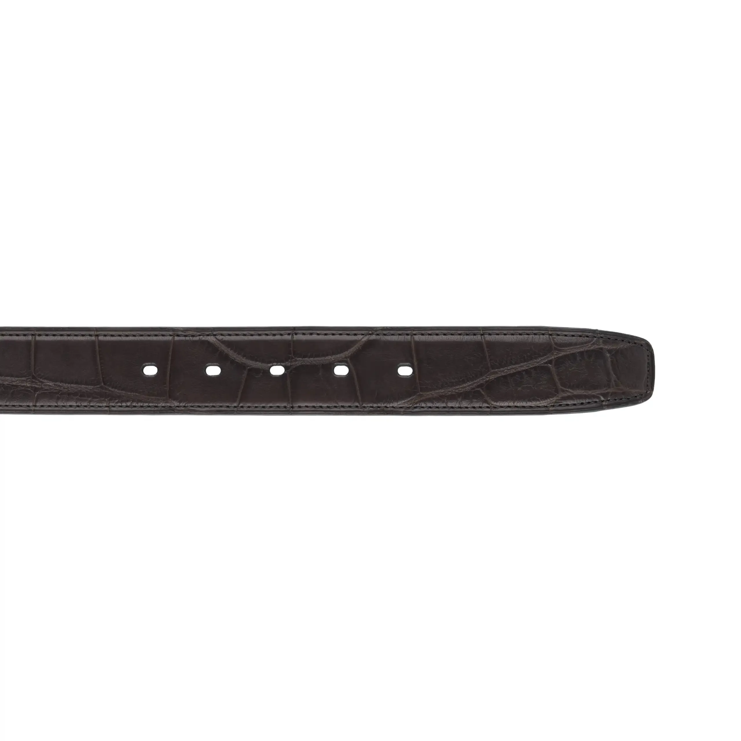 Alligator Leather Belt in Grey and Brown