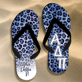 Alpha Delta Pi Cheetah Print Flip Flops - SBL100 - SUB