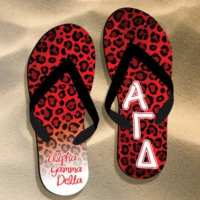 Alpha Gamma Delta Cheetah Print Flip Flop - SBL100 - SUB