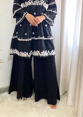 Ameeya Chikankari Rayon Flared Palazzo