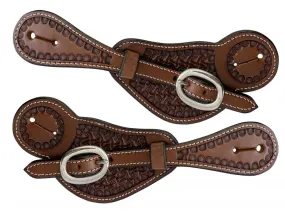 Argentina Leather Spur Strap ~ Basket Weave