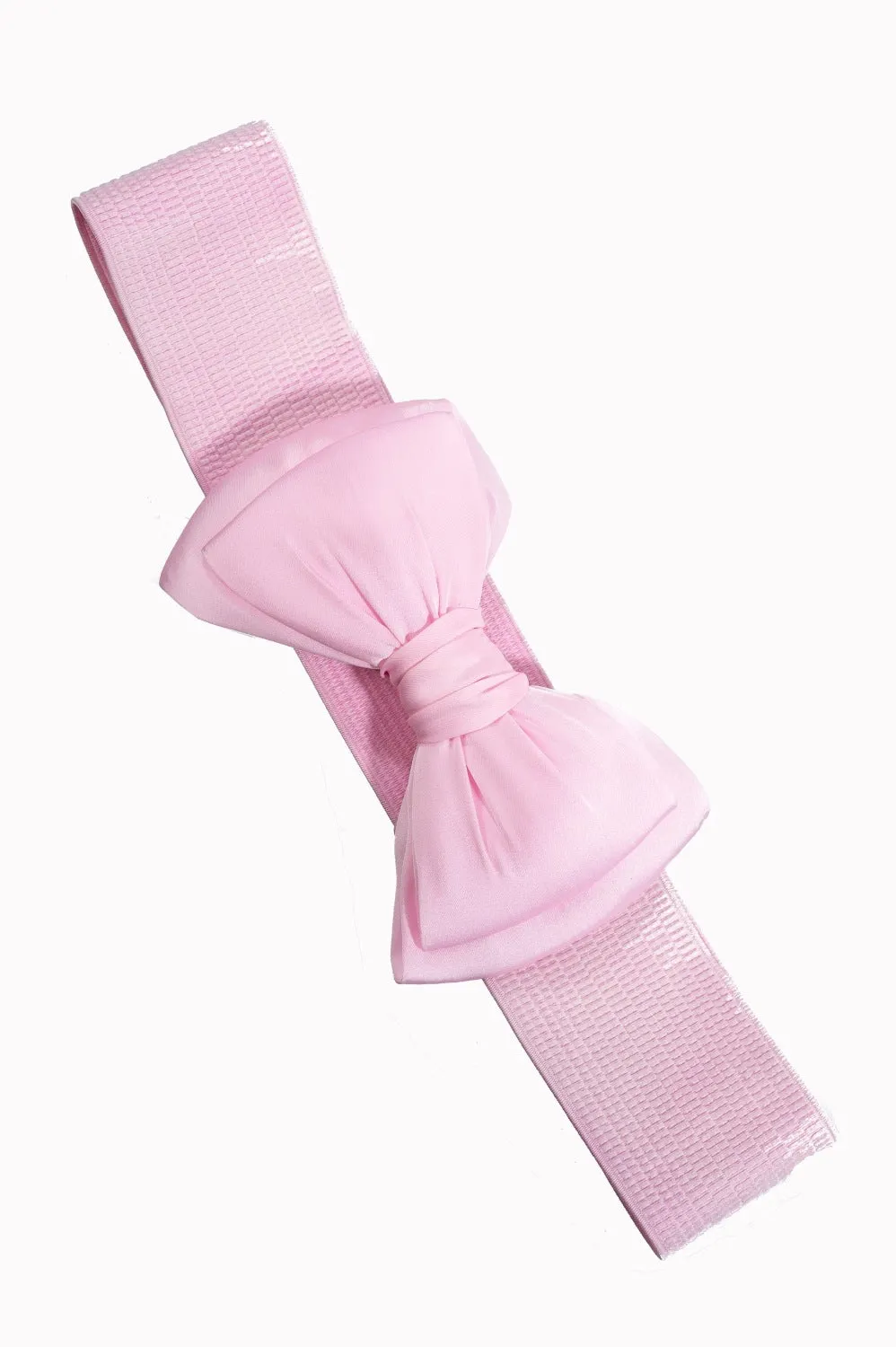 Banned Bella Bow Stretch Elastic Belt in Light Pink