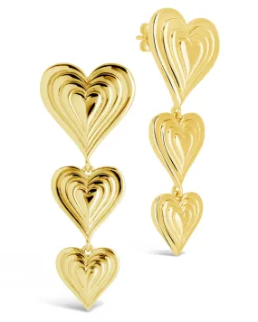 Beating Heart Drop Stud Earrings