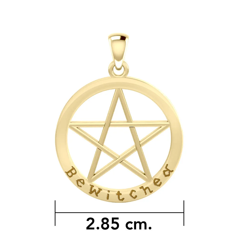 Bewitched Pentagram Solid Gold Pendant GPD4507