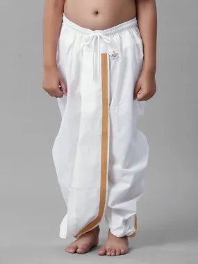 Boys Cotton White Elastic Panchakacham