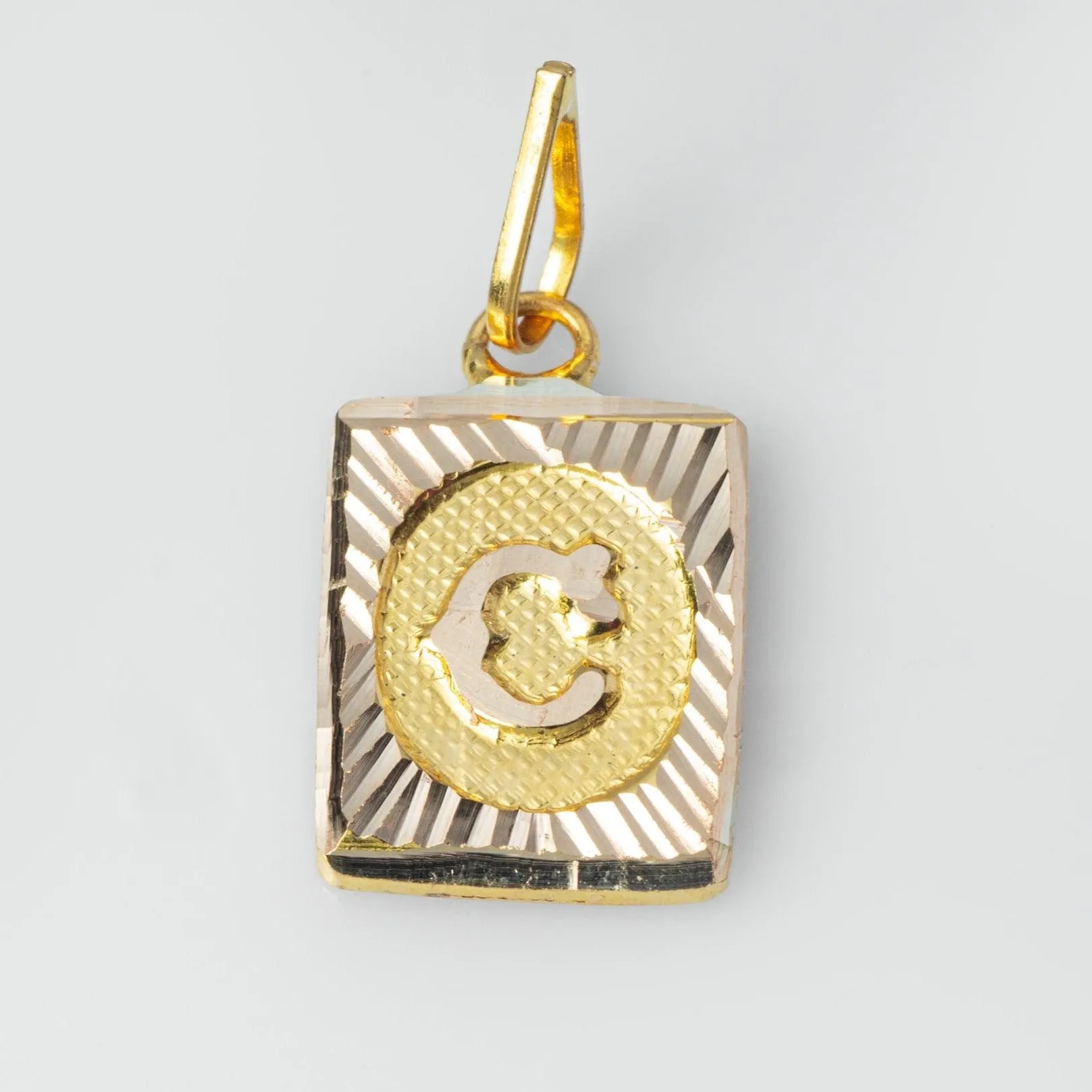 'C' 22ct Gold Initial Pendant P-7495-C