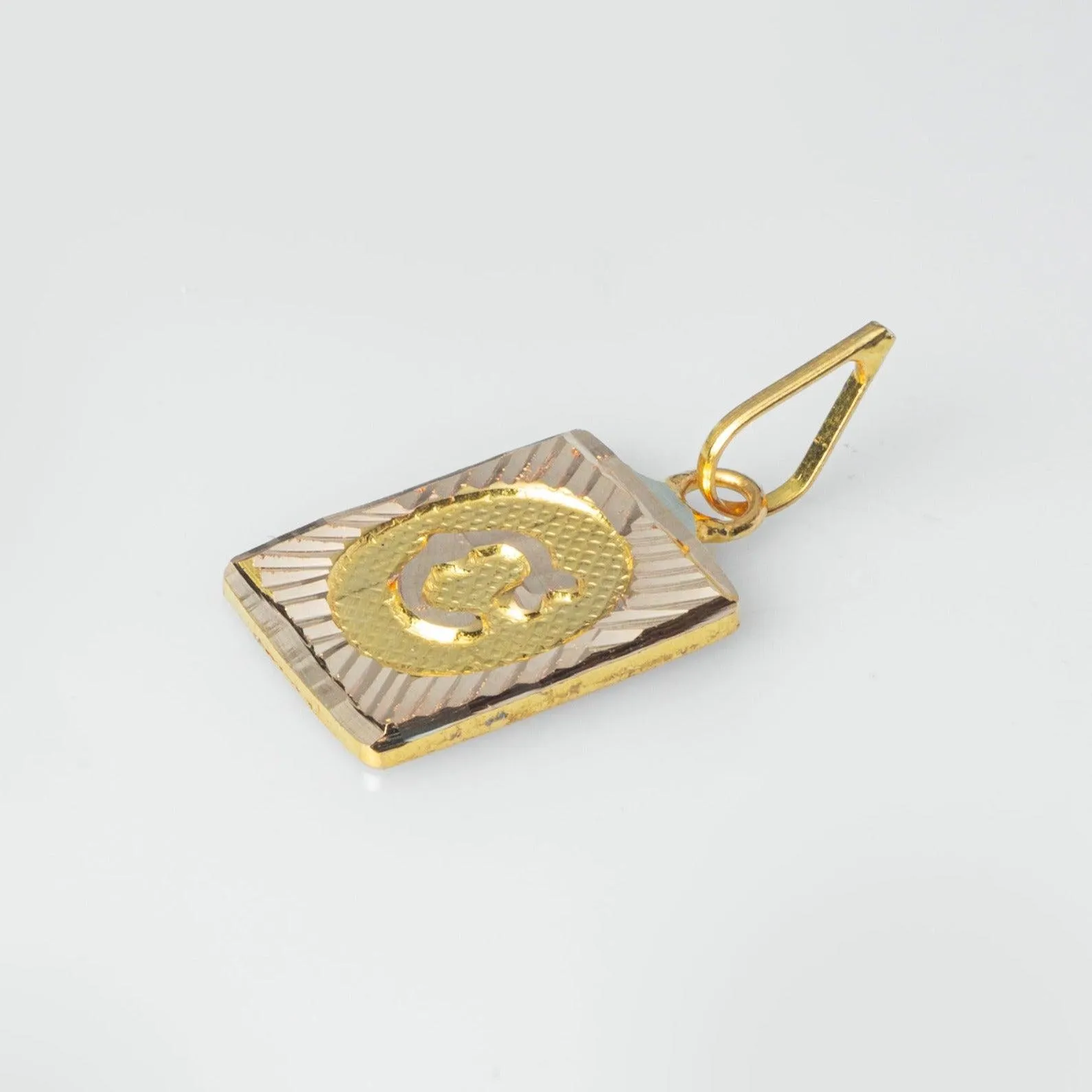 'C' 22ct Gold Initial Pendant P-7495-C