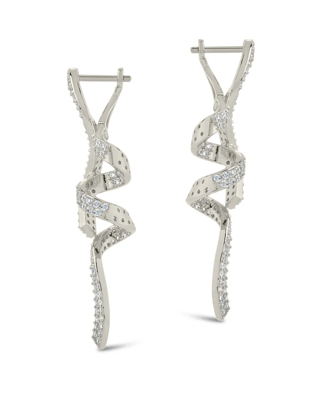 Carrie CZ Swirl Drop Earrings