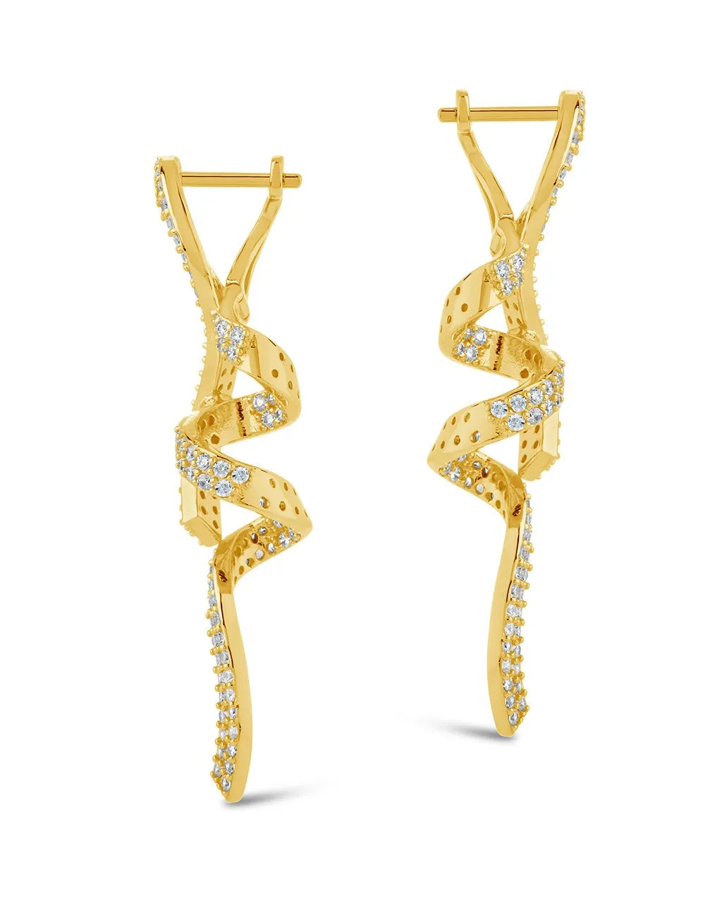 Carrie CZ Swirl Drop Earrings