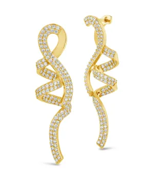 Carrie CZ Swirl Drop Earrings