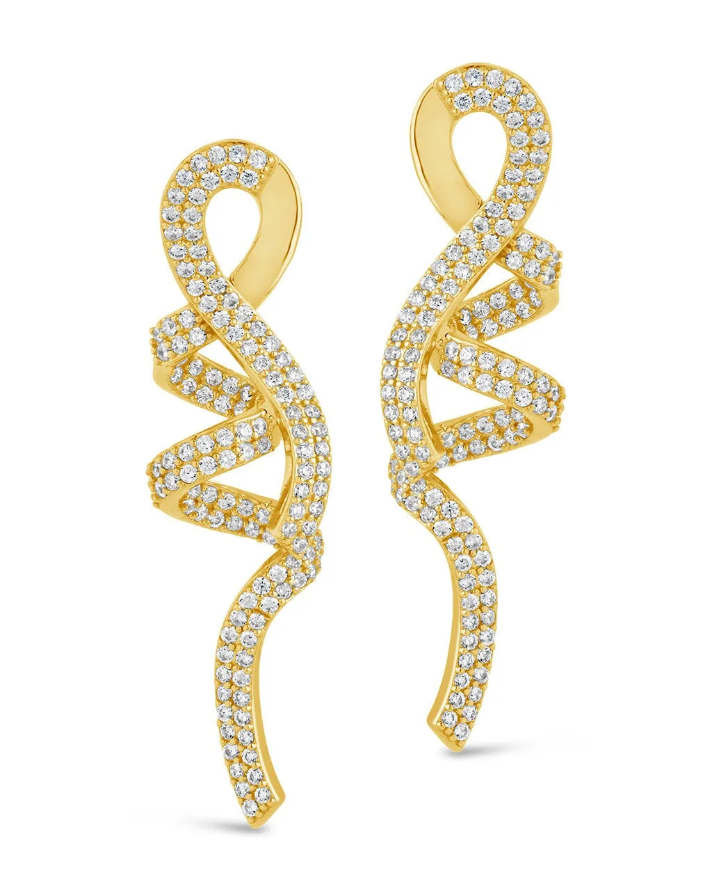 Carrie CZ Swirl Drop Earrings