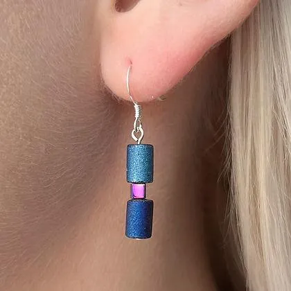 Carrie Elspeth Cobalt Lava Glimmer Drop Earrings