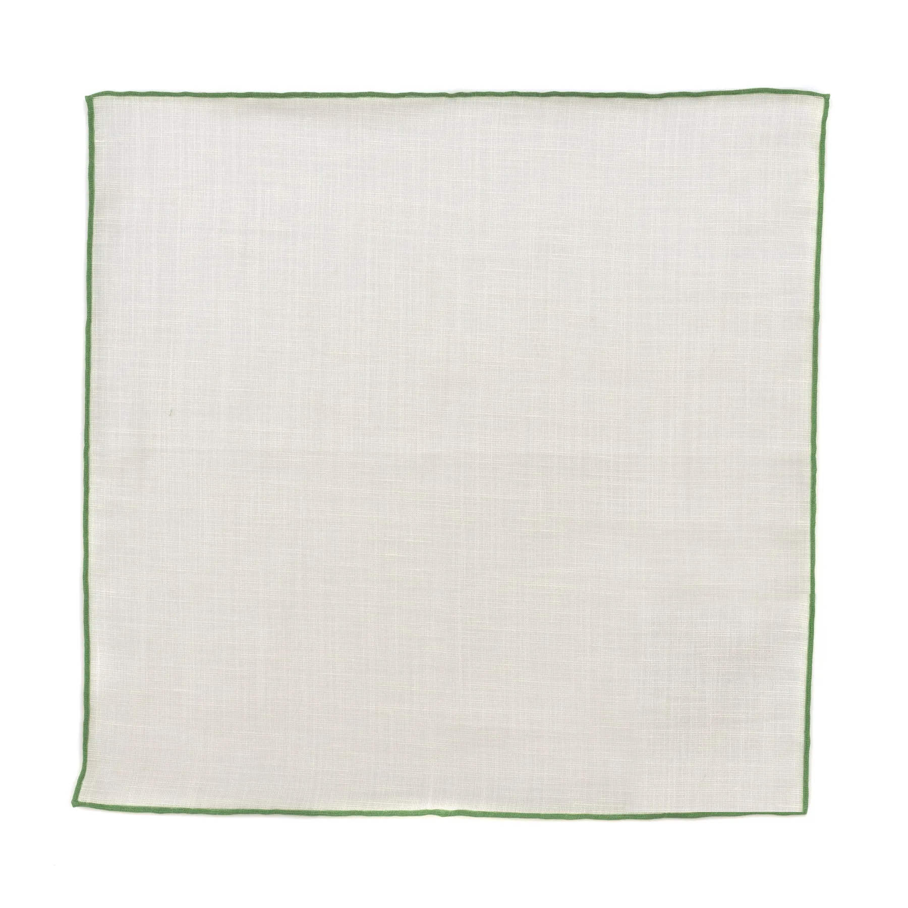 Cotton and Linen-Blend Green Pocket Square