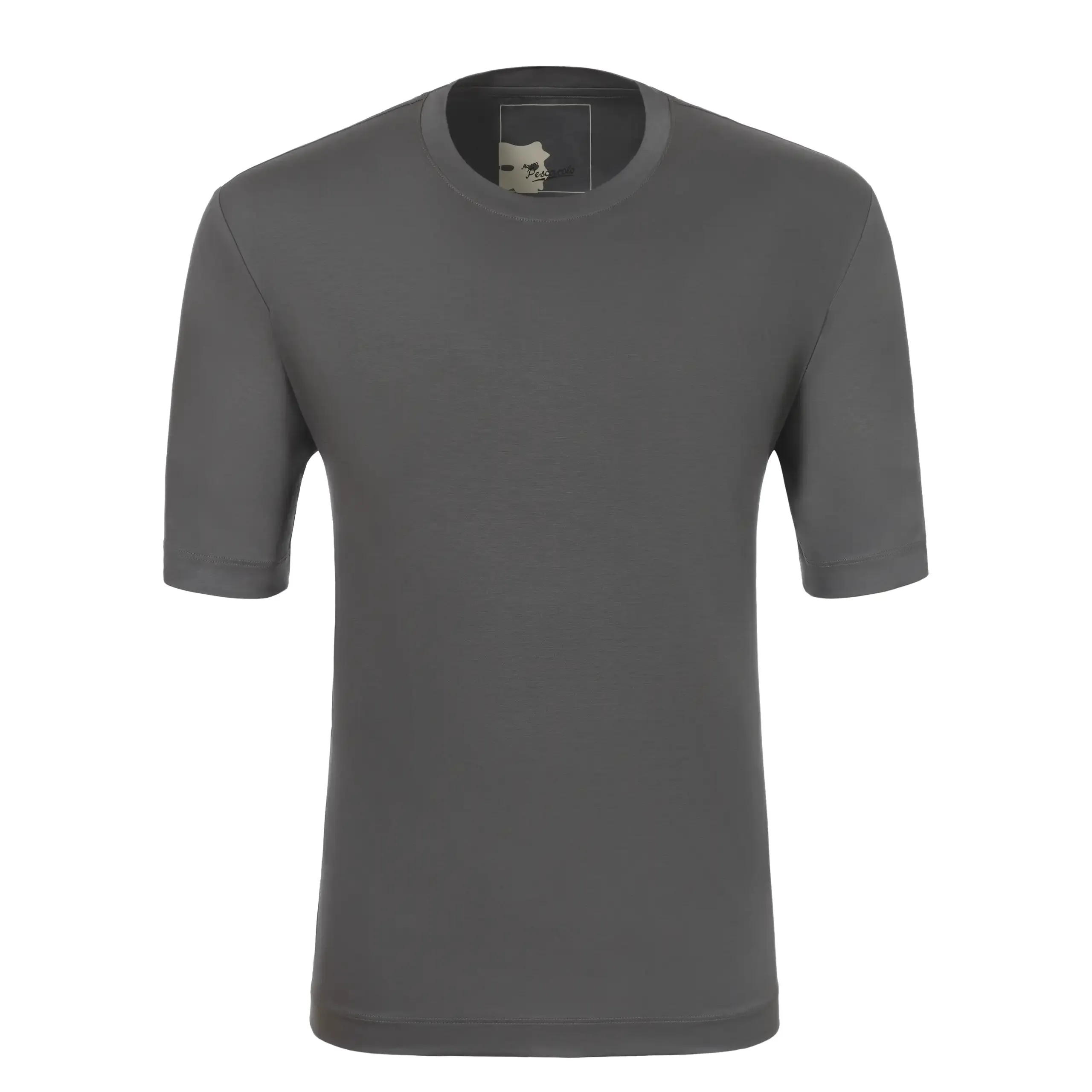 Crew-Neck Cotton T-Shirt in Grey