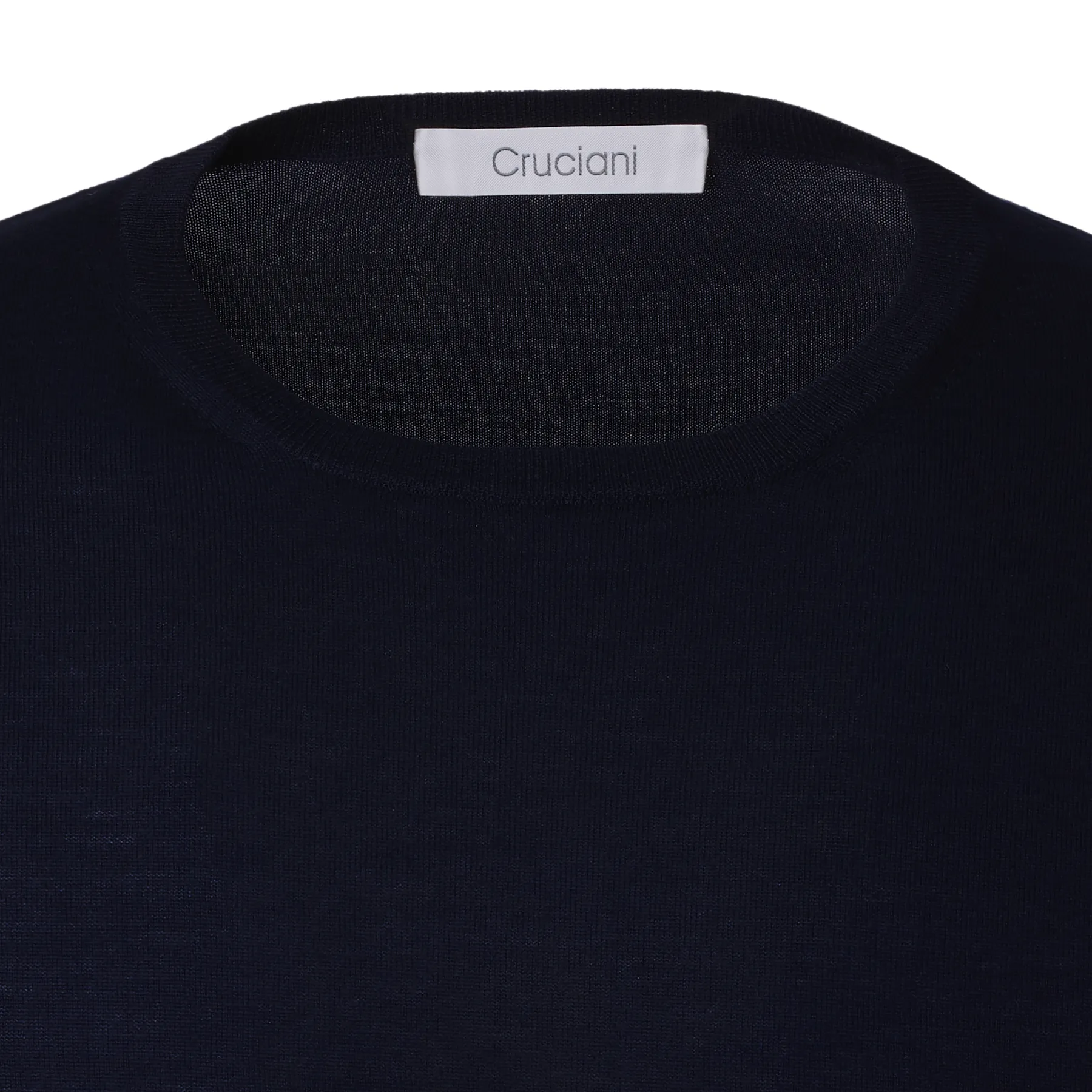 Crew-Neck Wool Sweater in Dark Blue