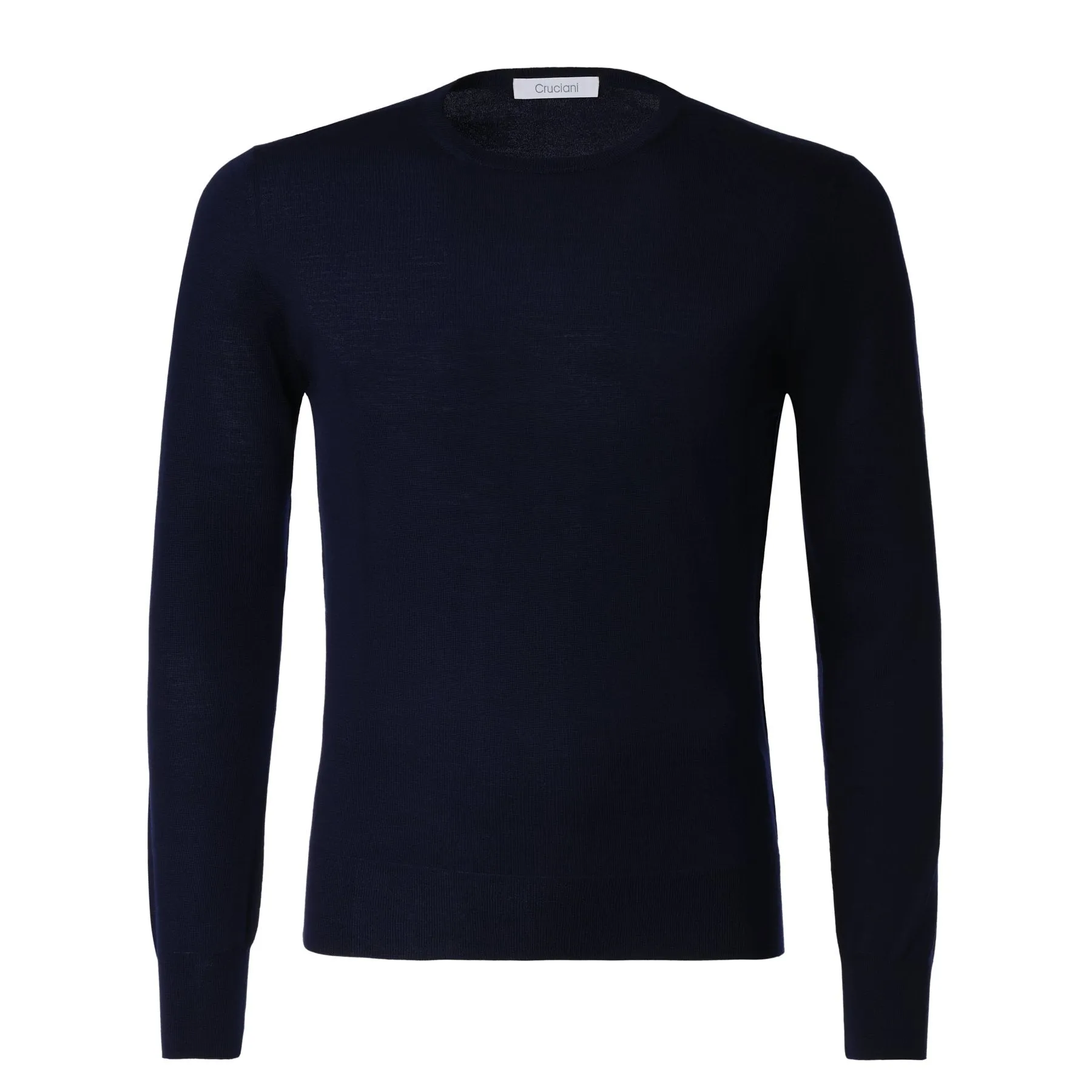 Crew-Neck Wool Sweater in Dark Blue