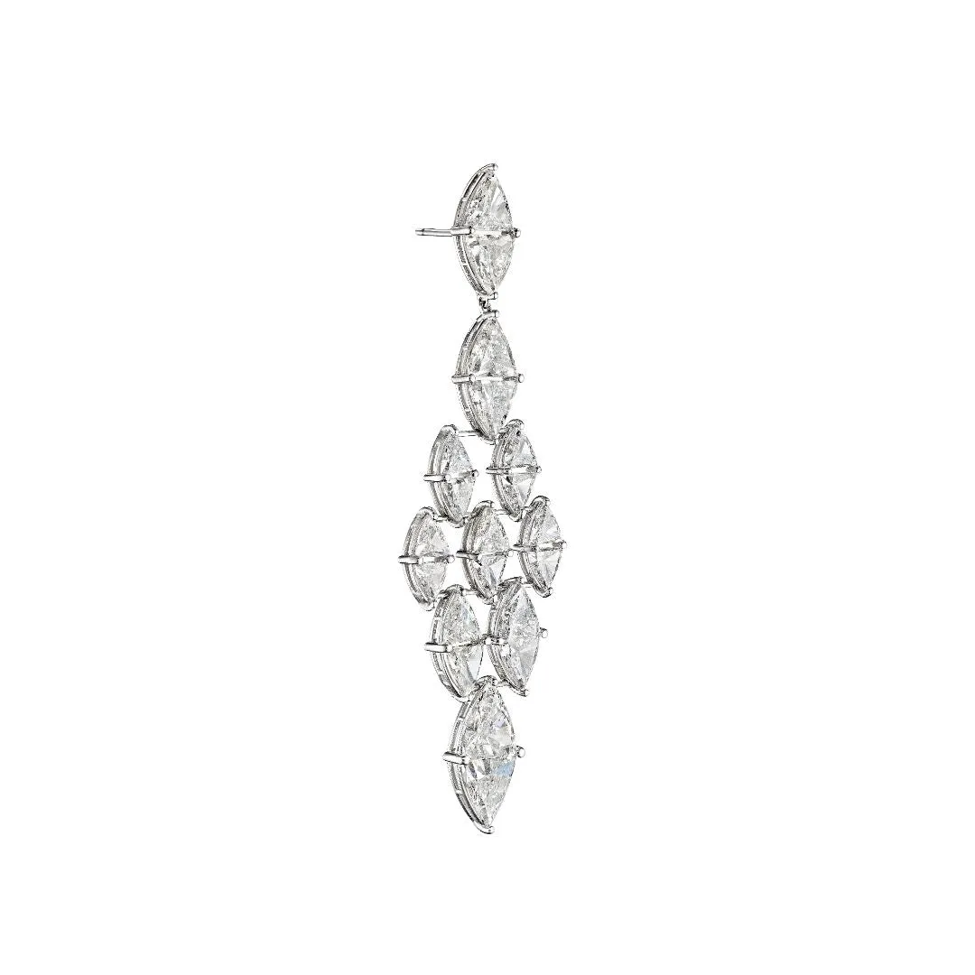 'Crystal Diamond Drop' Marquise-Cut Diamond Earrings, 24 CT