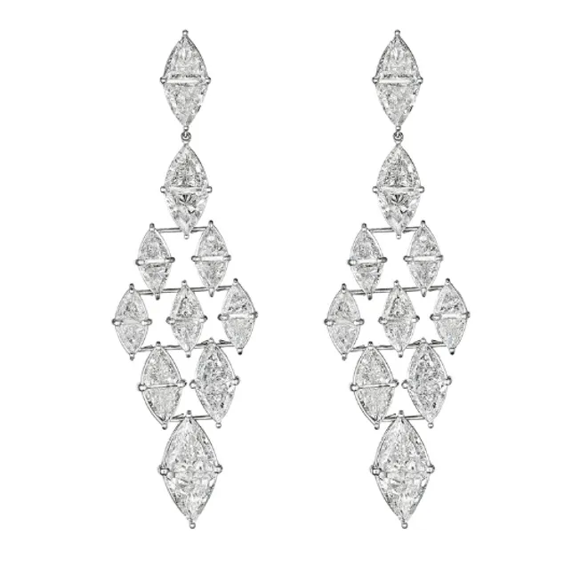 'Crystal Diamond Drop' Marquise-Cut Diamond Earrings, 24 CT