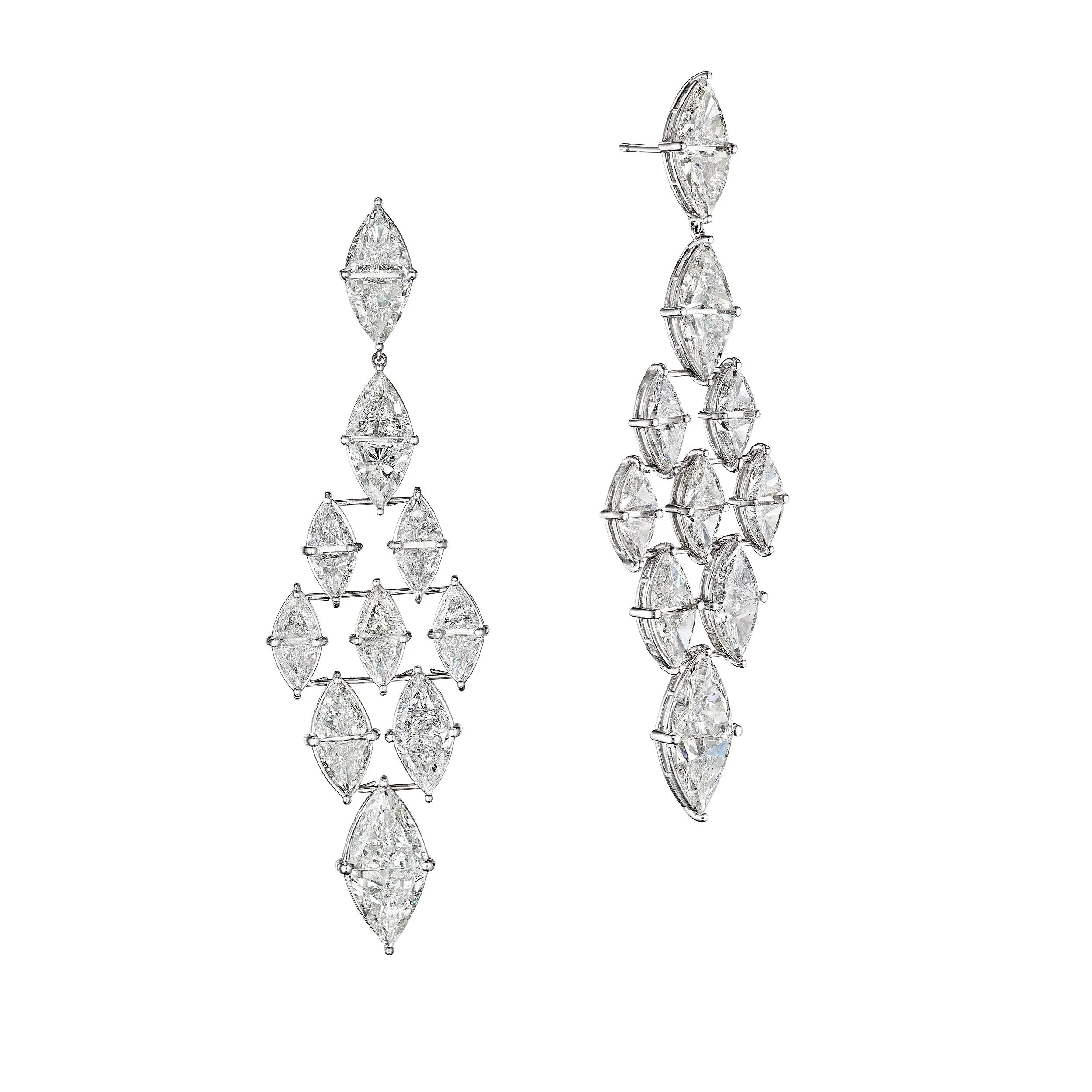 'Crystal Diamond Drop' Marquise-Cut Diamond Earrings, 24 CT