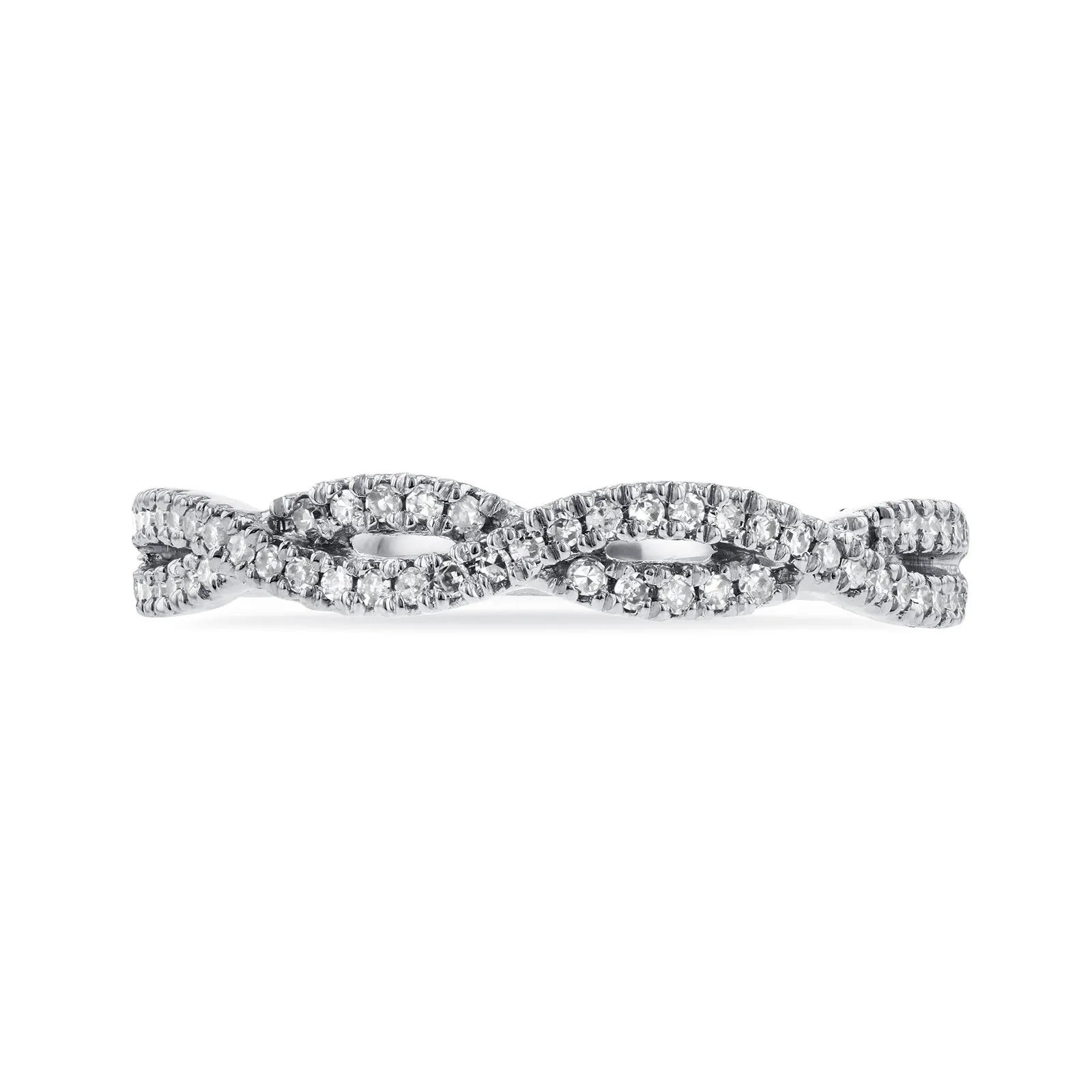 Diamond Braided Band 14k White Gold