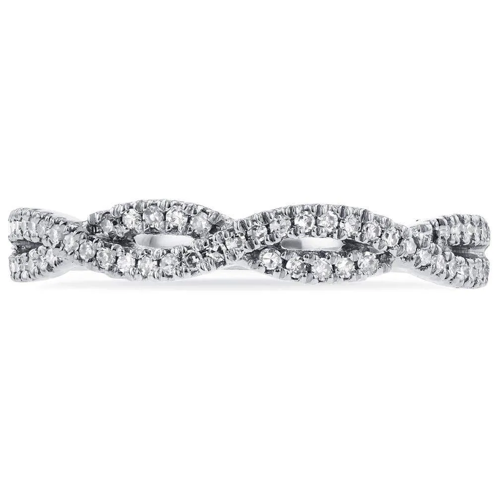 Diamond Braided Band 14k White Gold