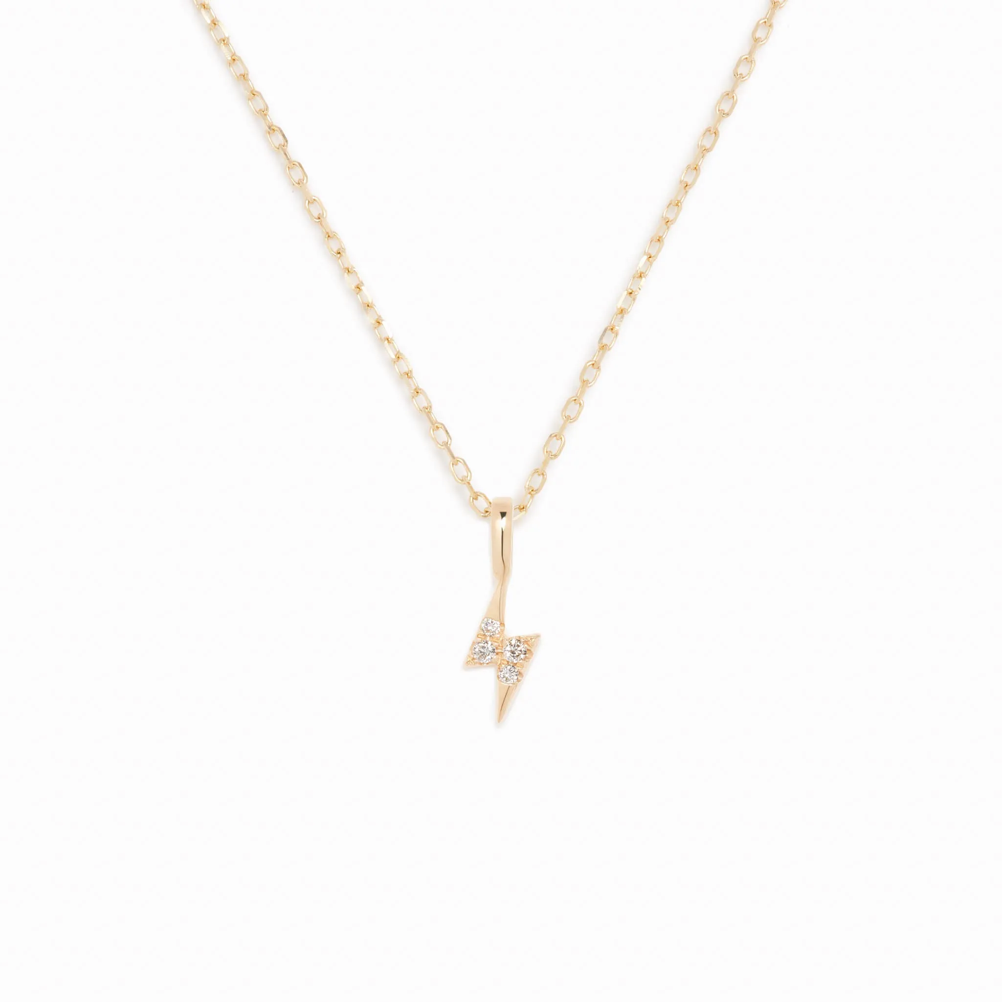 Diamond Lightning Bolt Charm 14k Gold