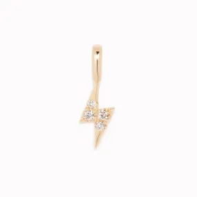 Diamond Lightning Bolt Charm 14k Gold