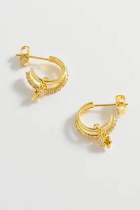 Duo Pave Star Hoops