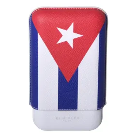 Elie Bleu "Cuban Flag" 3 Cigar Case