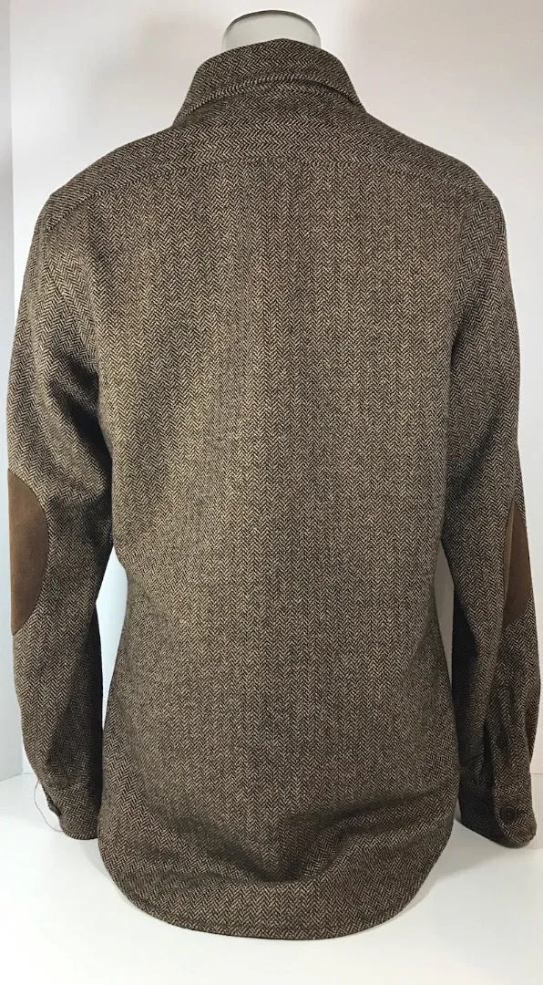 FACONNABLE Brown Suede Tweed Oversized Long Sleeve Size XS