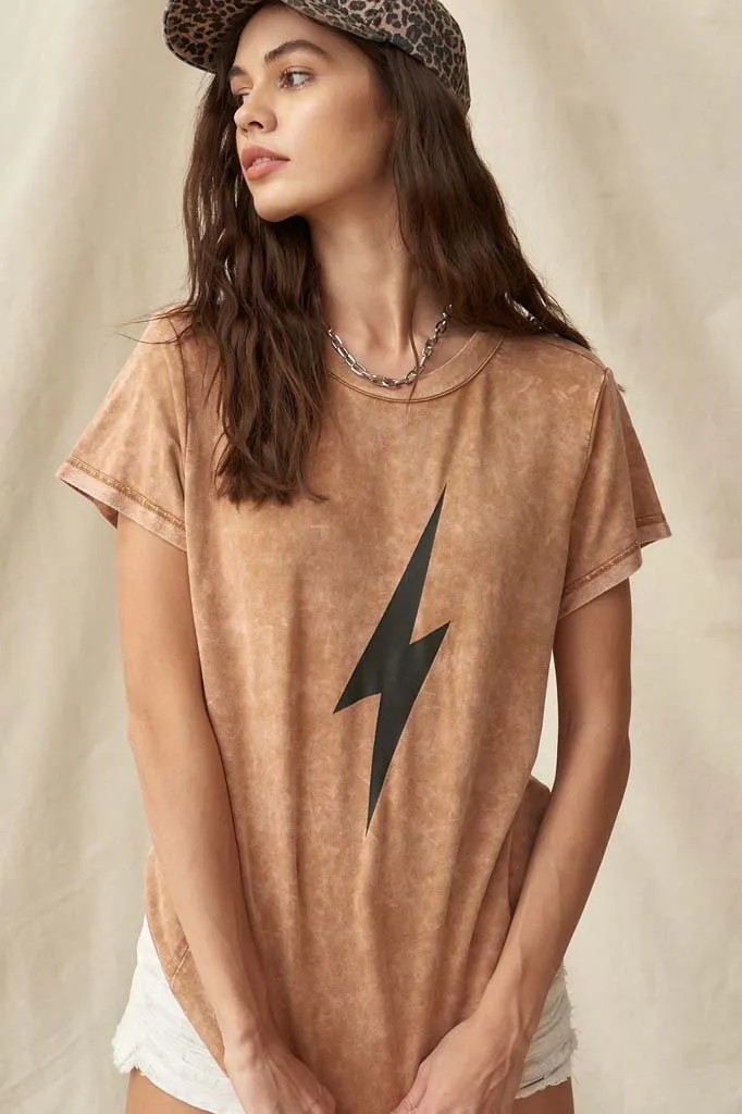 Flashpoint Vintage-Washed Thunderbolt Graphic Tee