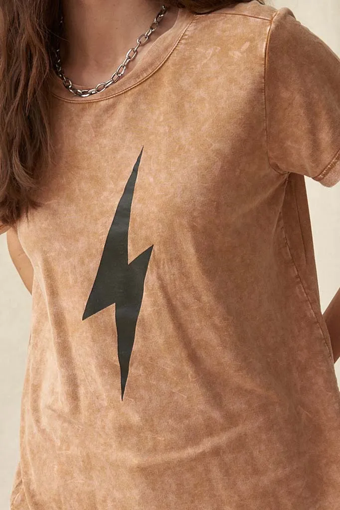 Flashpoint Vintage-Washed Thunderbolt Graphic Tee