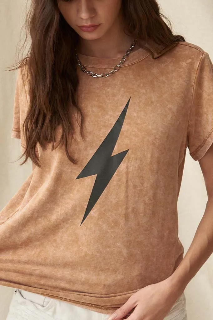 Flashpoint Vintage-Washed Thunderbolt Graphic Tee