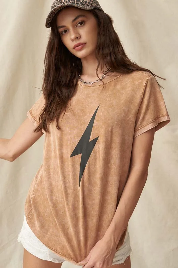 Flashpoint Vintage-Washed Thunderbolt Graphic Tee