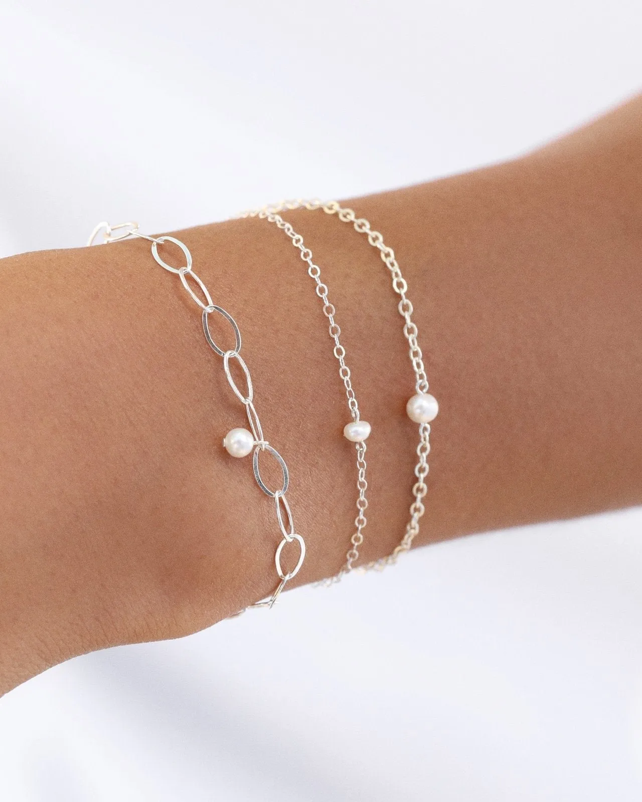 Freshwater Pearl Bracelet  - Sterling Silver