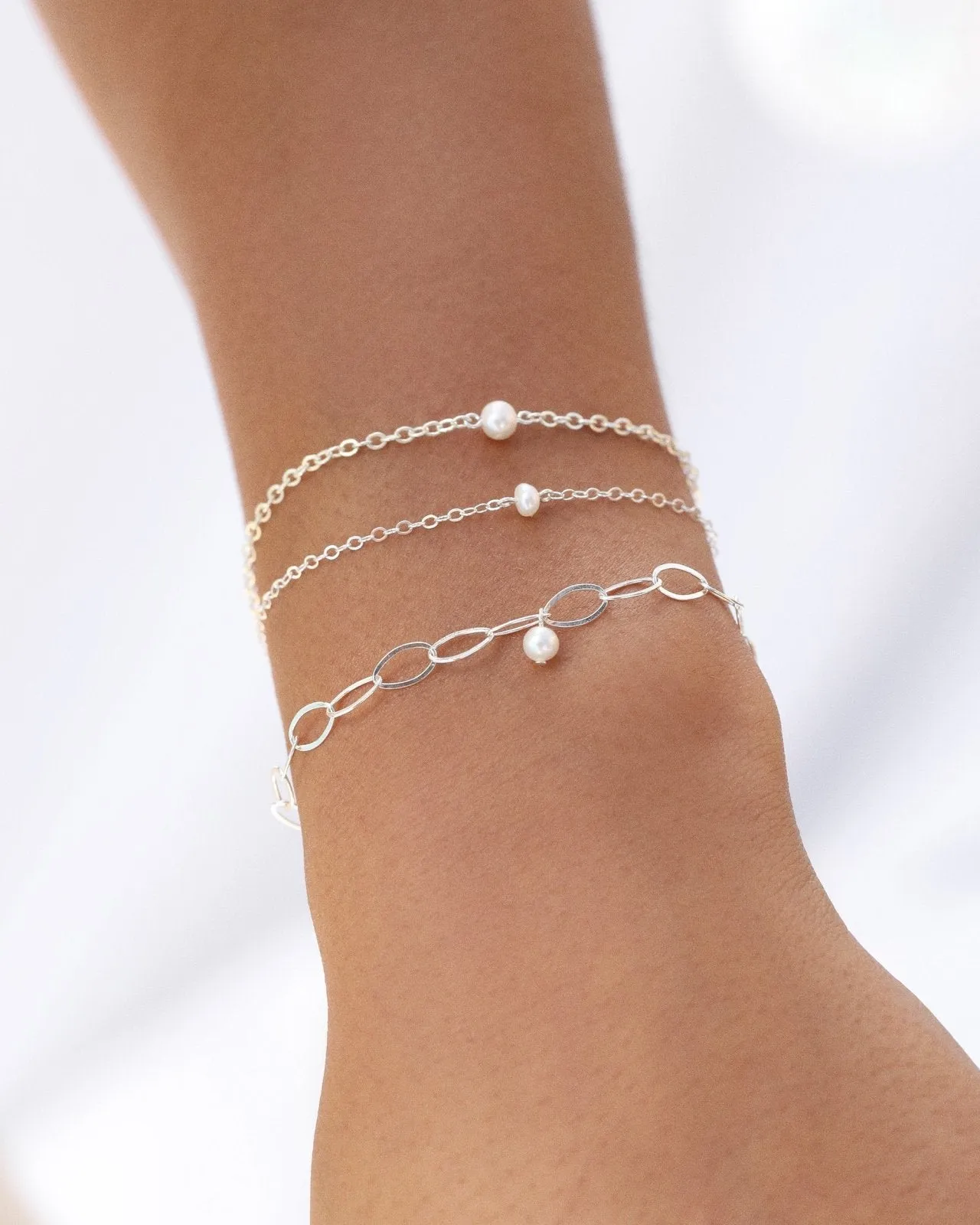 Freshwater Pearl Bracelet  - Sterling Silver