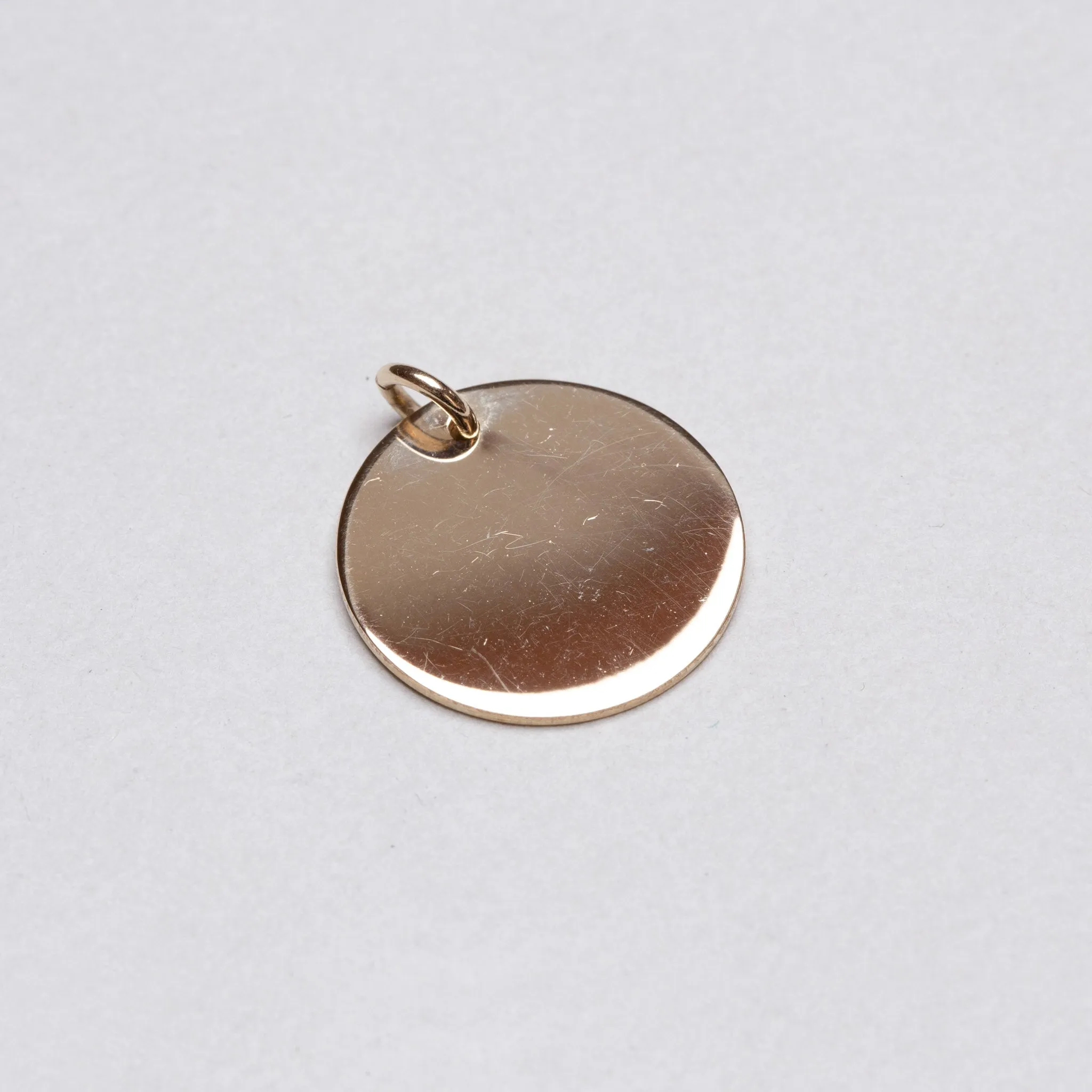 Gold Disc Pendant Charm (Large)