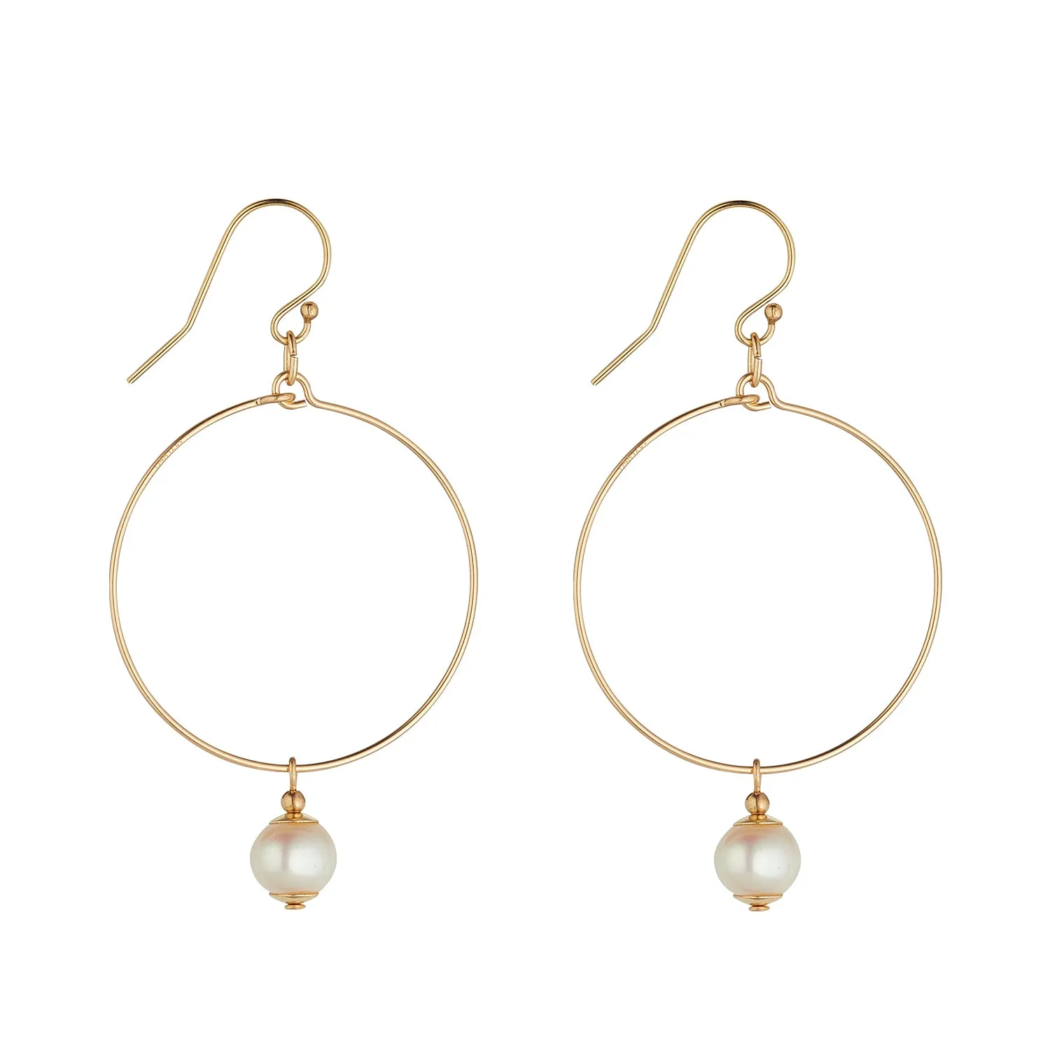 Gold Filled Freshwater Pearls Small Hoop Earrings