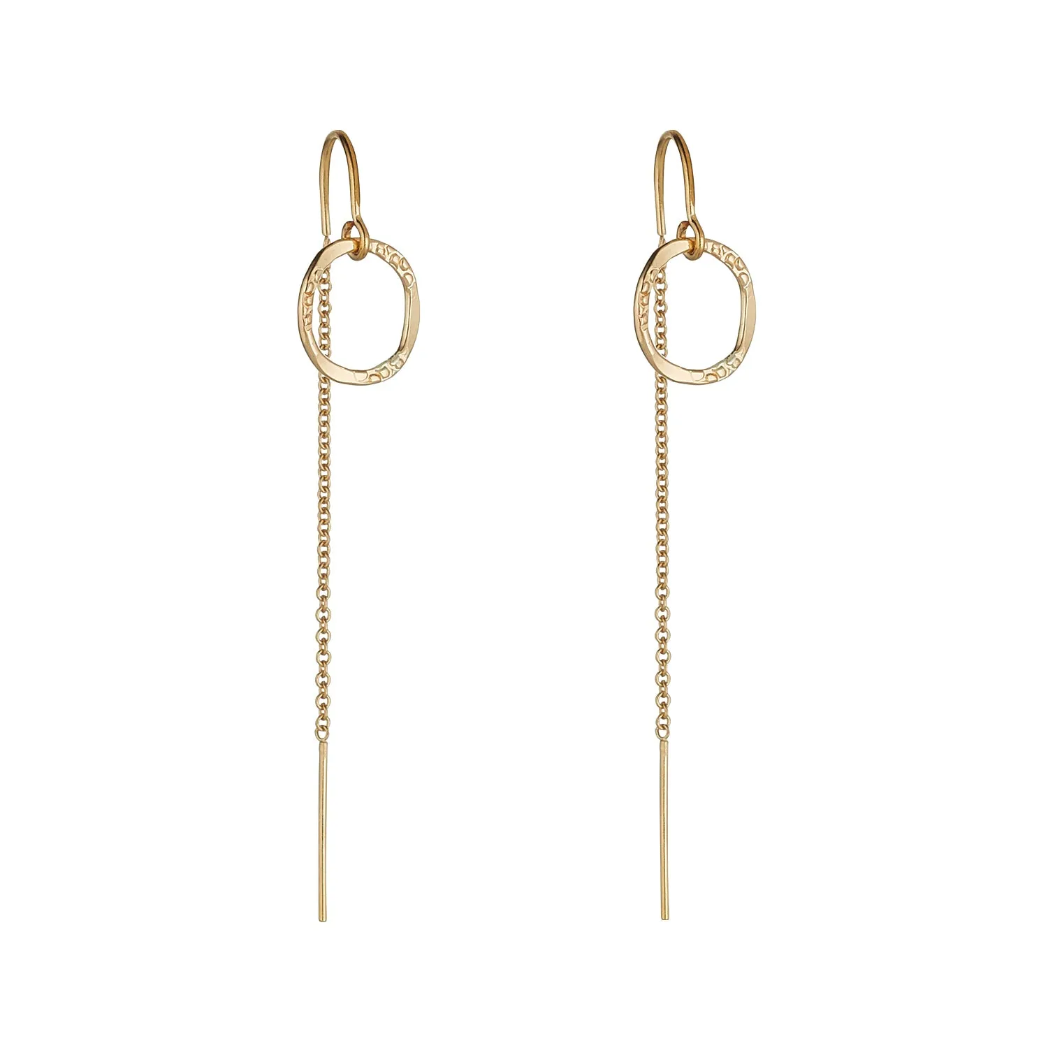 Gold Filled Molten Mini Circle Half Threader Earrings