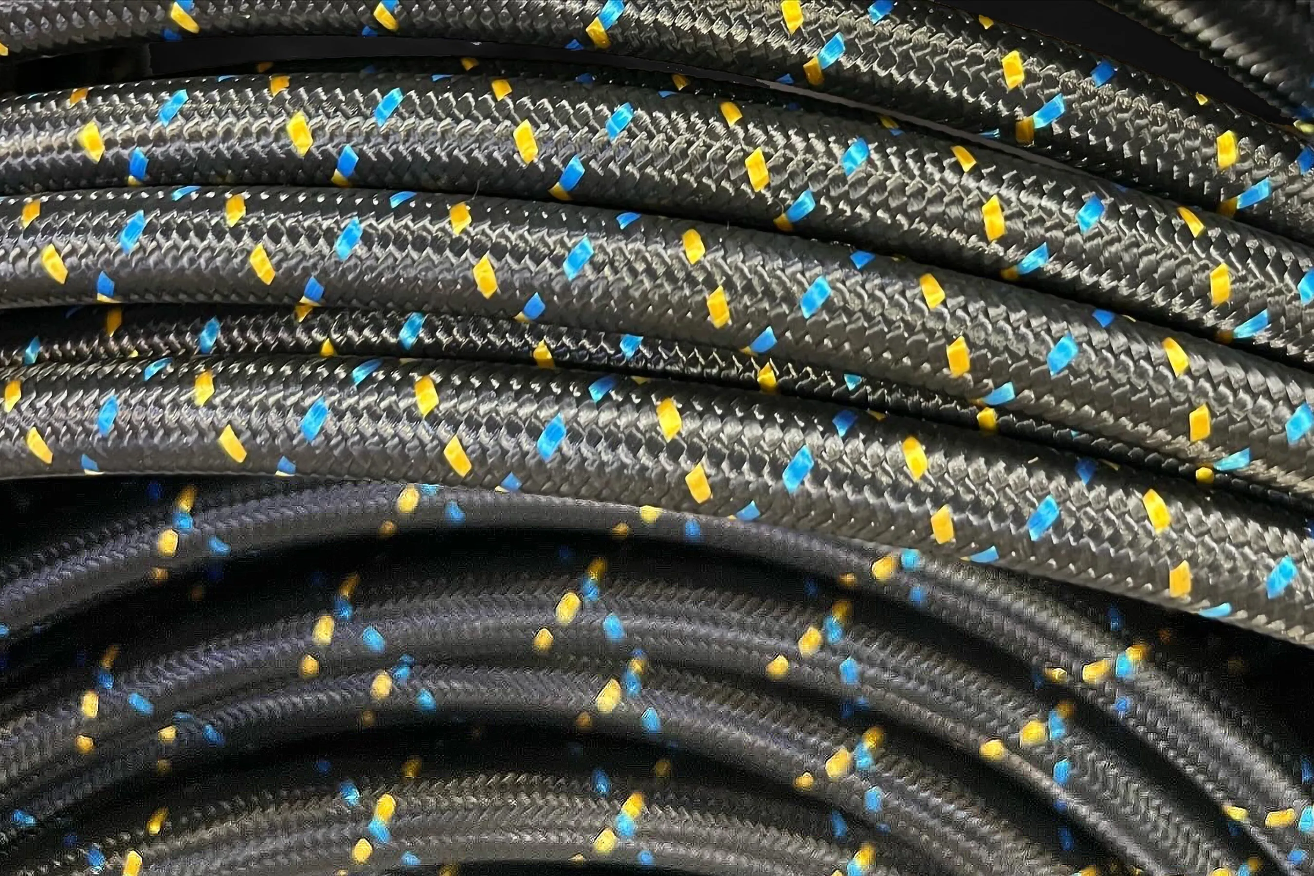 GReddy -12 Nylon Braided Hose(s) - Black / Gold / Blue